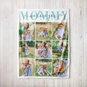 Wir Liebe Mommy Aqua Muttertag Foto Collage Fleecedecke
