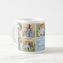 Wir Liebe Mommy Modern Dusty Blue Foto Collage