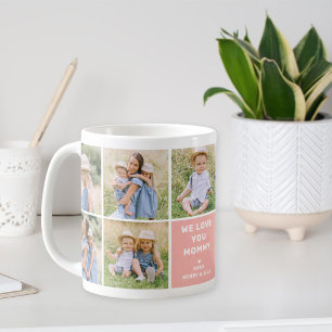 Wir Liebe Mommy Modern Pink FotoCollage Kaffeetasse
