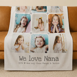 Wir Liebe Nana/Oma/Nan/Andere 9-Foto-Collage Fleecedecke