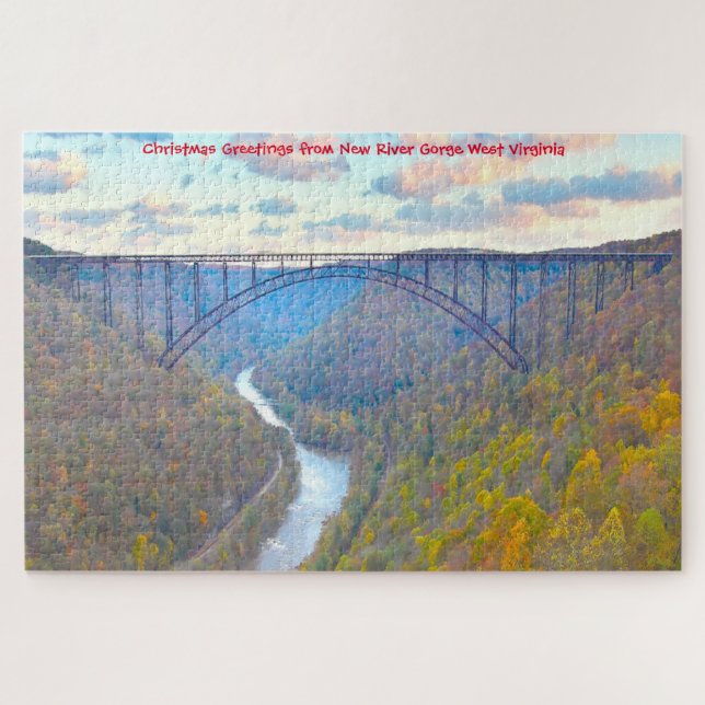 Wir Liebe New River Gorge West Virginia. Jigsaw Pu (Horizontal)