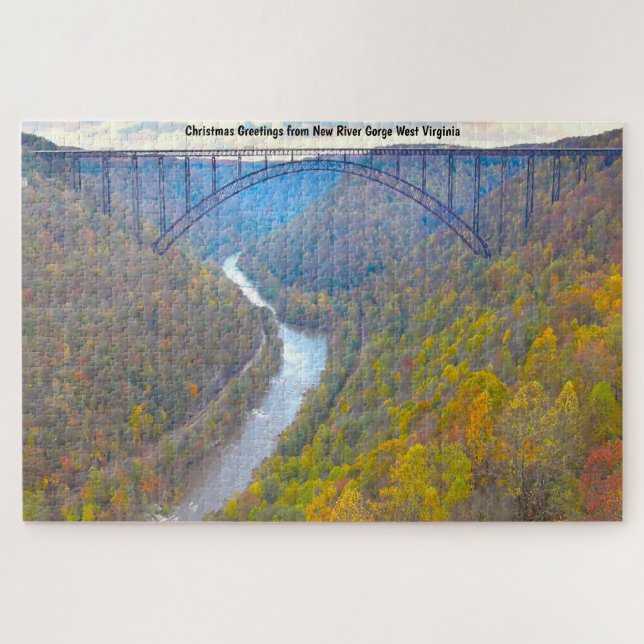Wir Liebe New River Gorge West Virginia. Jigsaw Pu (Horizontal)