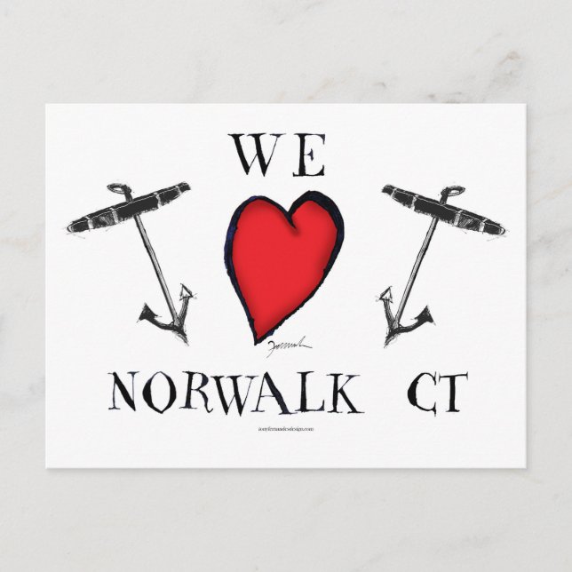 wir Liebe Norwalk Connecticut Postkarte (Vorderseite)