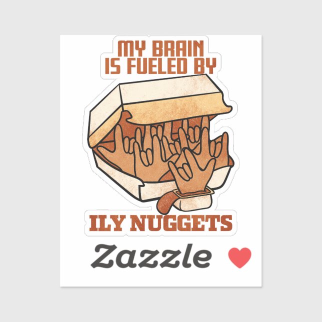 Wir Liebe Nuggets - Nugget Liebe - ASL ILY Obsessi Aufkleber (Blatt)