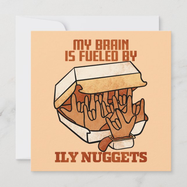 Wir Liebe Nuggets - Nugget Liebe - ASL ILY Obsessi Dankeskarte (Vorderseite)