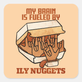 Wir Liebe Nuggets - Nugget Liebe - ASL ILY Obsessi Quadratischer Aufkleber