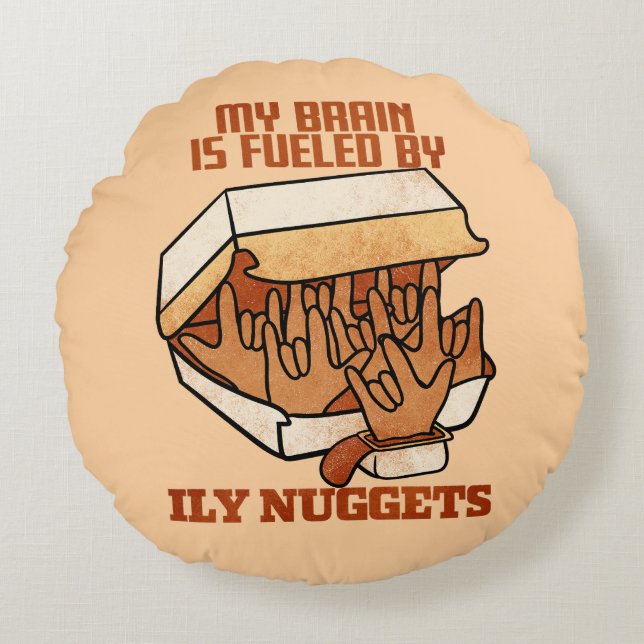 Wir Liebe Nuggets - Nugget Liebe - ASL ILY Obsessi Rundes Kissen (Vorderseite)