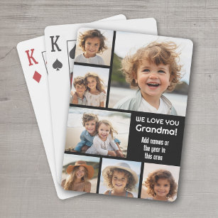 Wir Liebe Oma - FotoCollage mit 7 Fotos Spielkarten