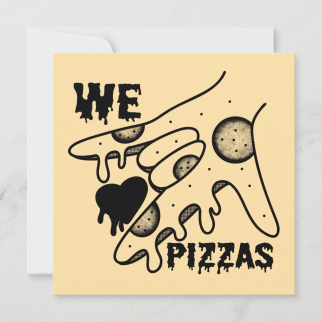 Wir Liebe Pizzas - Pizza Liebe - ASL ILY Obsession Dankeskarte (Vorderseite)