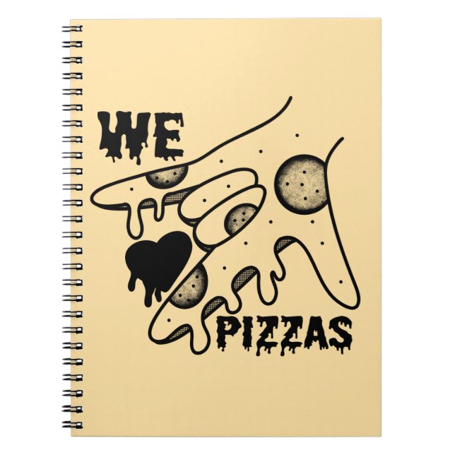Wir Liebe Pizzas - Pizza Liebe - ASL ILY Obsession Notizblock (Vorderseite)