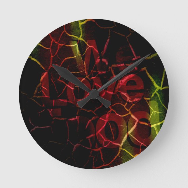 Wir Liebe Runde Wanduhr (Vorderseite)