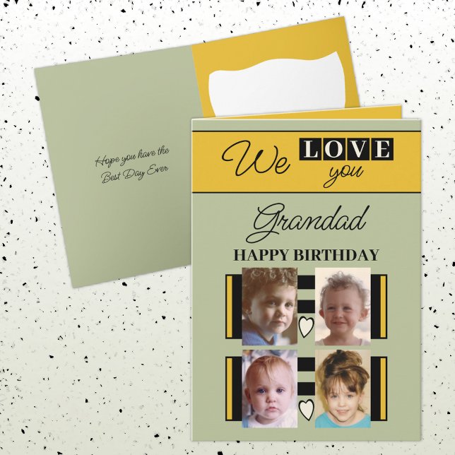 Wir Liebe Sie 4 Foto Grün Geburtstag Karte (Von Creator hochgeladen)