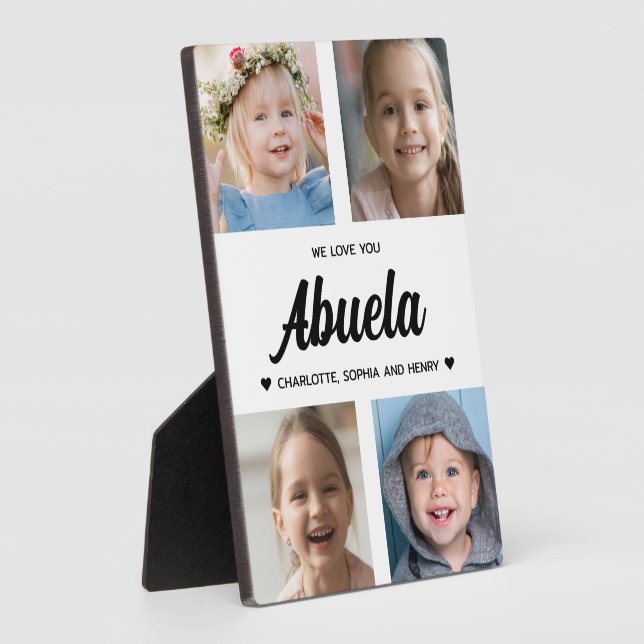 Wir Liebe Sie Abuela Familie halten Foto Collage Fotoplatte (Seite)