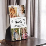 Wir Liebe Sie Abuela Familie Moderne FotoCollage Fotoplatte<br><div class="desc">Die Abuela We Liebe You Heart Modern Foto Collage Plaque ist ein berührendes und personalisiertes Geschenk, das Ihre Liebe für Ihre Großmutter zeigt. Diese hübsch gestaltete Gedenktafel besticht durch eine herzförmige Collage aus Foto, mit der Sie Ihre Lieblingsfamilienfotos in einem modernen und stilvollen Layout hinzufügen können. Die herzliche "Wir Liebe...</div>