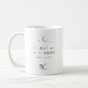 Wir Liebe Sie auf den Mond und die Tasse zurück