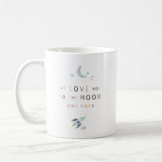 Wir Liebe Sie auf den Mond und die Tasse zurück