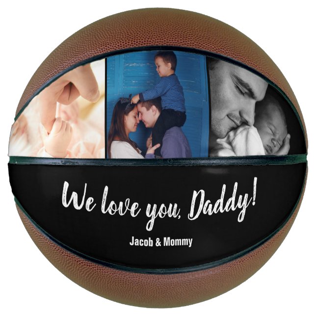 Wir Liebe Sie Daddy Custom Foto Names Basketball (Vorderseite)