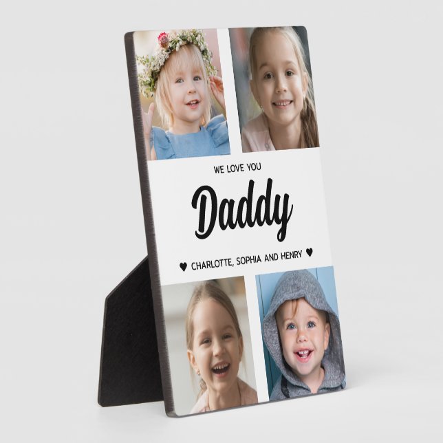 Wir Liebe Sie Daddy Familie halten Foto Collage Fotoplatte (Seite)