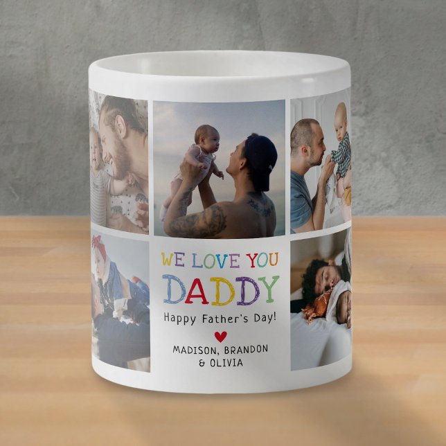 Wir Liebe Sie Daddy Foto Collage Kaffee Tasse (Von Creator hochgeladen)