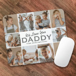 Wir Liebe Sie Daddy Foto Mouse Pad Mousepad<br><div class="desc">Personalisierte Vatermousepad mit schlichtem,  weißem Hintergrund,  der in jede Farbe verändert werden kann,  10 Fotos der Kinder,  das Sprichwort "Wir Liebe,  die ihr Papa" und die Kindernamen.</div>