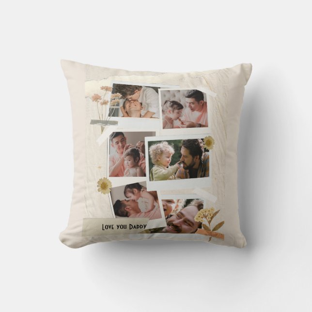 Wir Liebe Sie Daddy FotoCollage Kissen (Vorderseite)