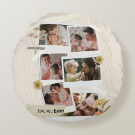 Wir Liebe Sie Daddy FotoCollage Rundes Kissen