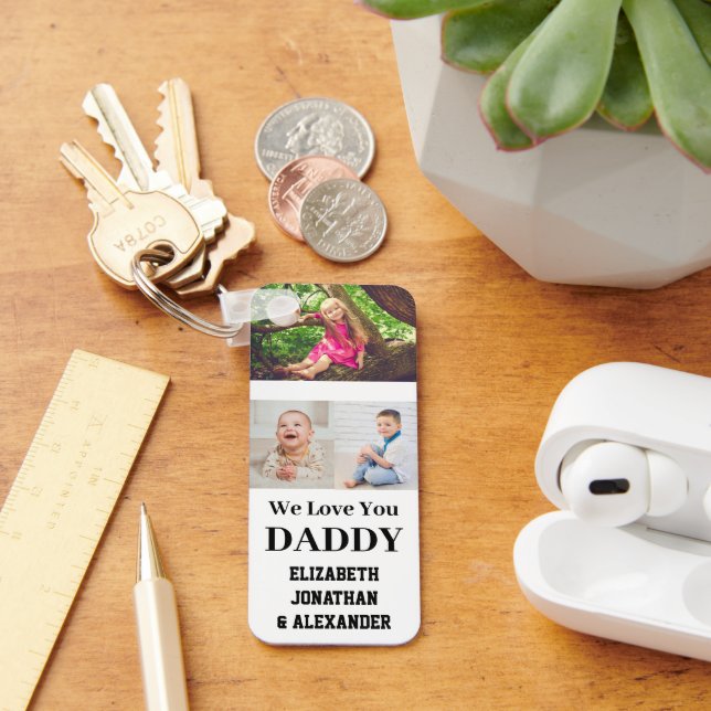 Wir Liebe Sie Daddy FotoCollage Schlüsselanhänger (Schreibtisch)