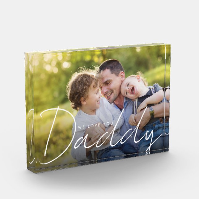 Wir Liebe Sie Daddy Modern Type Custom Foto (Links)