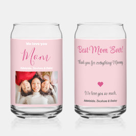 Wir Liebe Sie die beste Mama je rosa Foto Namen be Dosenglas