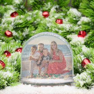 Wir LIEBE Sie Foto Winter Bäume Familie Schneekugeln
