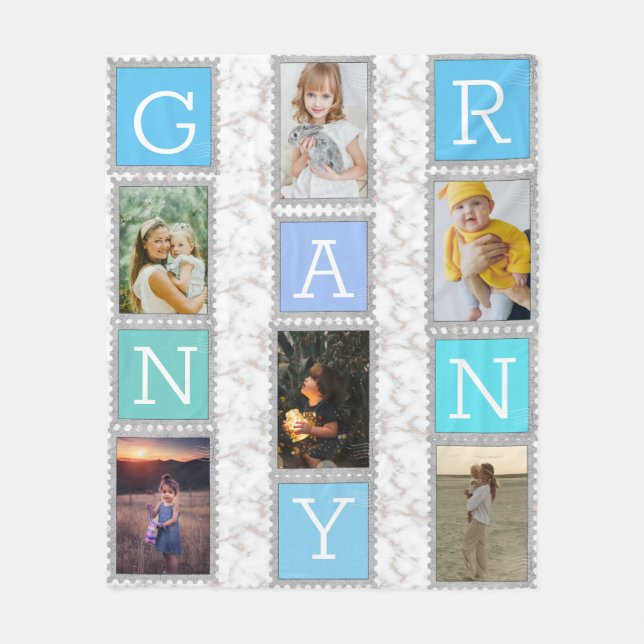 Wir Liebe Sie Granny 6 Sechs FotoCollage Oma Fleecedecke (Vorderseite)