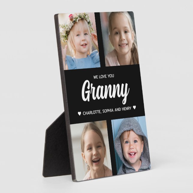 Wir Liebe Sie Granny Familie halten Foto Collage Fotoplatte (Seite)