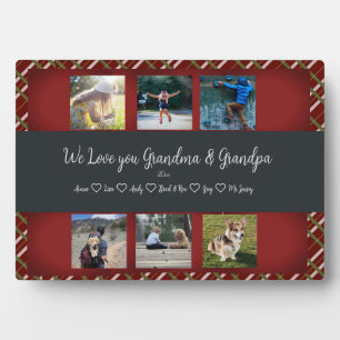 Wir Liebe Sie, Großeltern Custom 6 Foto Grid Fotoplatte