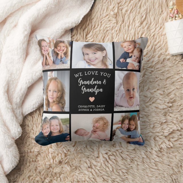 Wir Liebe Sie Großeltern Foto Collage Modern Kissen (Decke)