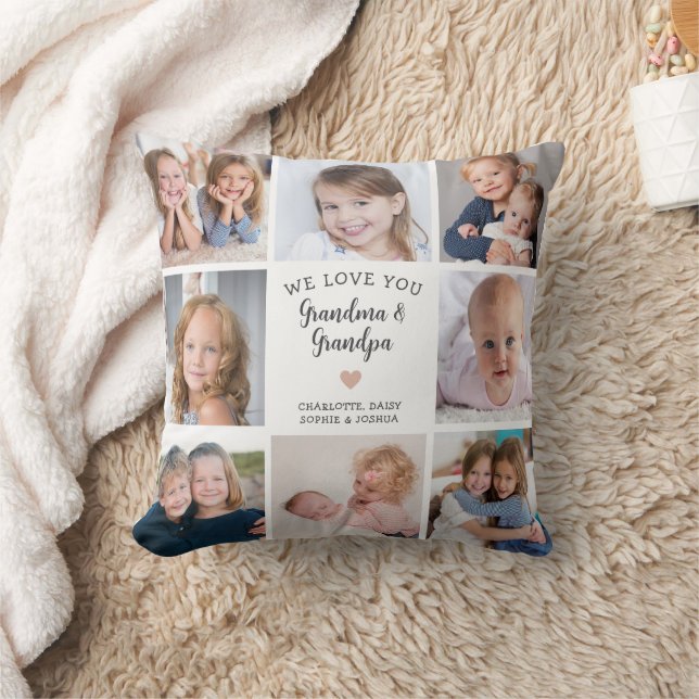 Wir Liebe Sie Großeltern Foto Collage Modern Kissen (Decke)
