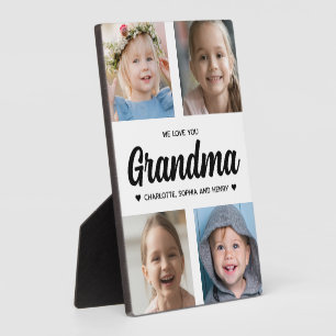 Wir Liebe Sie Großfamilie halten Foto Collage Fotoplatte