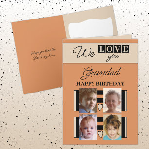Wir Liebe Sie Großmutter 4 Foto Orange Geburtstag Karte
