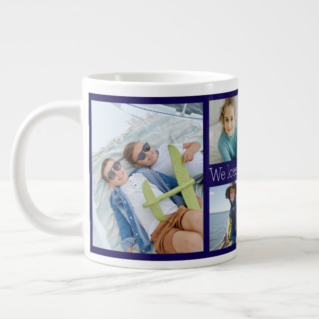 Wir Liebe Sie Großvater 6 Foto Jumbo-Tasse (Links)