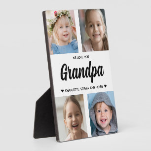 Wir Liebe Sie Großvater Familienfoto Collage Fotoplatte
