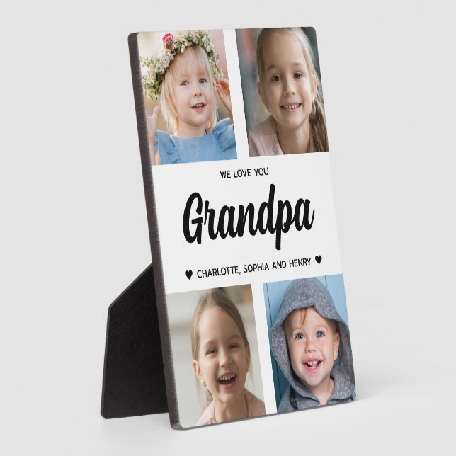 Wir Liebe Sie Großvater Familienfoto Collage Fotoplatte (Seite)