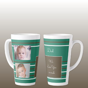 Wir Liebe Sie grün und braun mit Fotos Vater Milchtasse