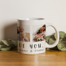 Wir Liebe Sie Mama | 4 Square Fotos + Name Kaffee 