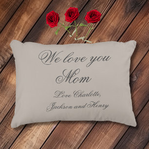 Wir Liebe Sie MAMA Elegante Script Familiennamen N Dekokissen