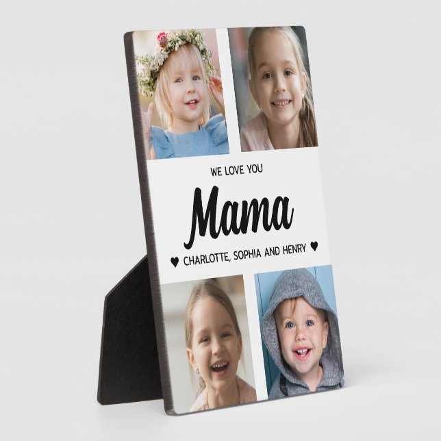 Wir Liebe Sie Mama Familie halten Foto Collage Fotoplatte (Seite)