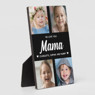 Wir Liebe Sie Mama Familie halten Foto Collage Fotoplatte