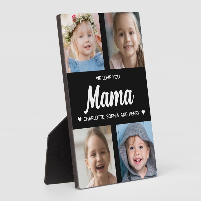 Wir Liebe Sie Mama Familie halten Foto Collage Fotoplatte (Seite)