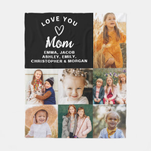 Wir Liebe Sie Mama Familie Moderne FotoCollage Fleecedecke