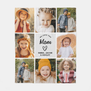 Wir Liebe Sie Mama Familie Moderne FotoCollage Fleecedecke