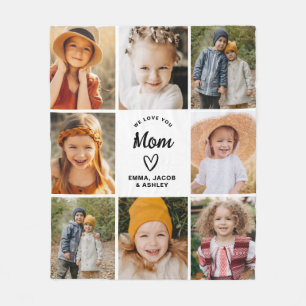 Wir Liebe Sie Mama Familie Moderne FotoCollage Fleecedecke