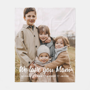 Wir Liebe Sie Mama Familie Modernes Single Foto Fleecedecke